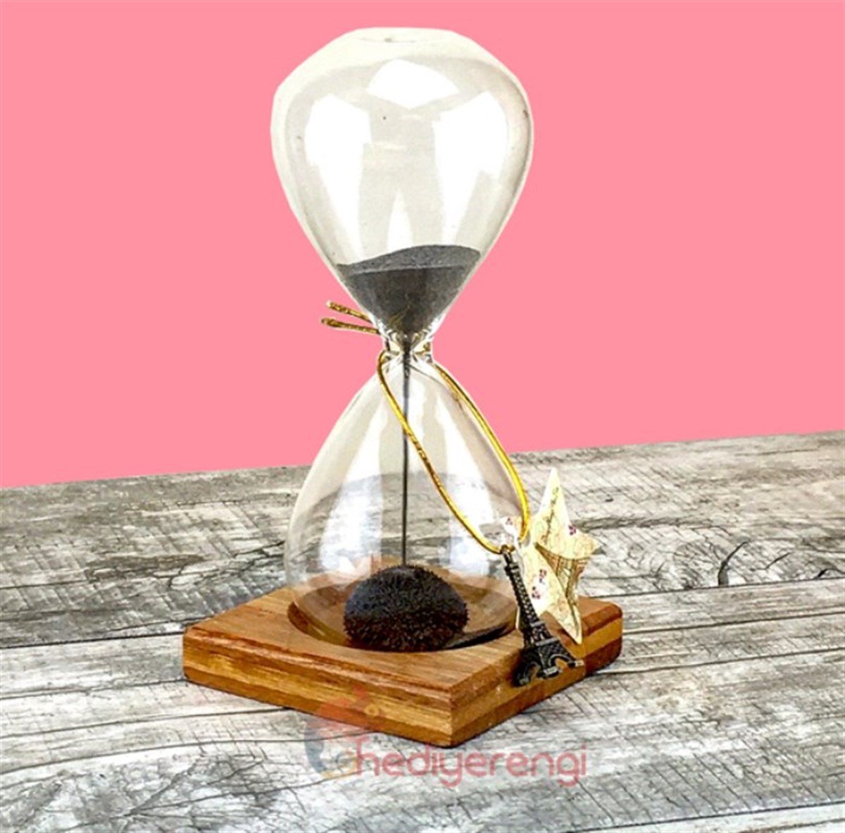 Ahşap Altlıklı Manyetik Kum Saati