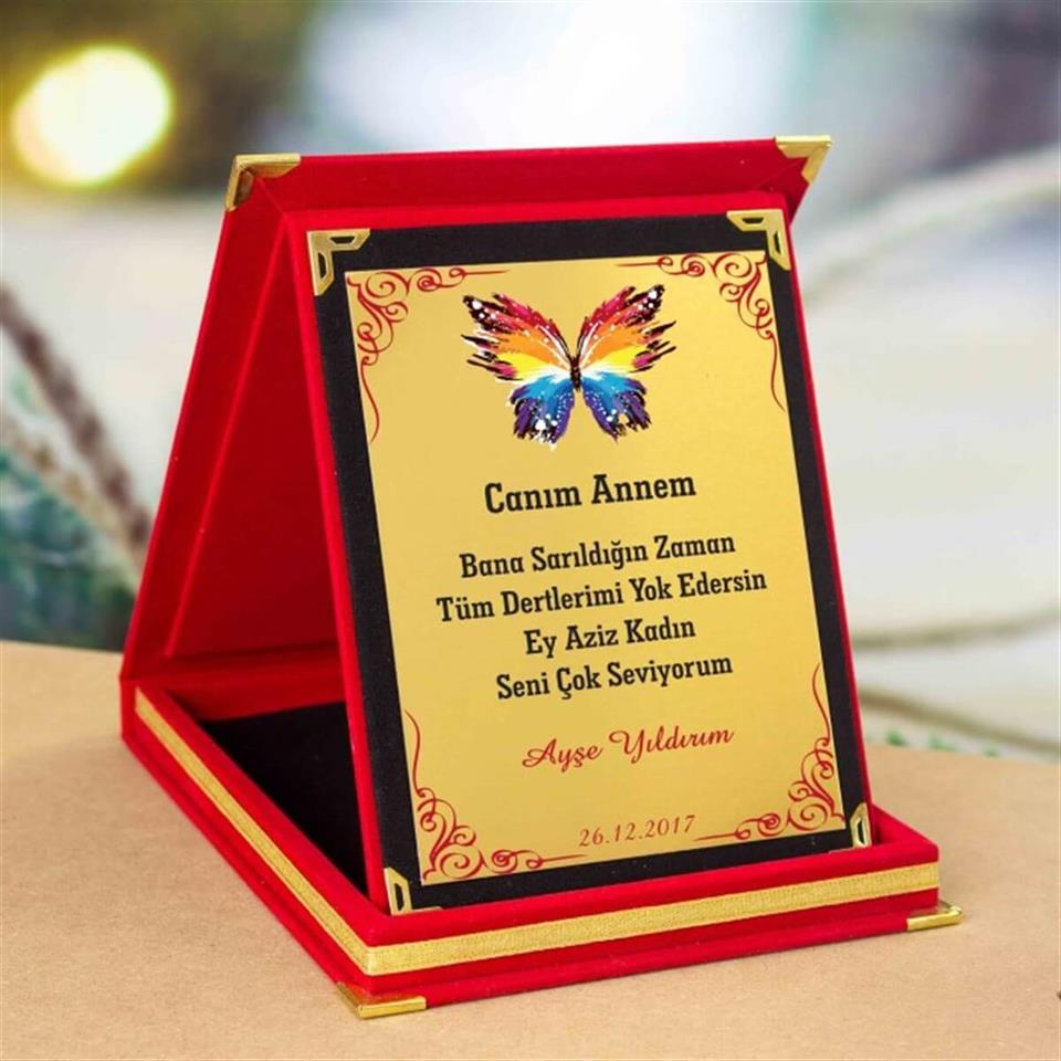 Anneye Hediye Kişiye Özel Canım Annem Temalı Büyük Boy Plaket Model1