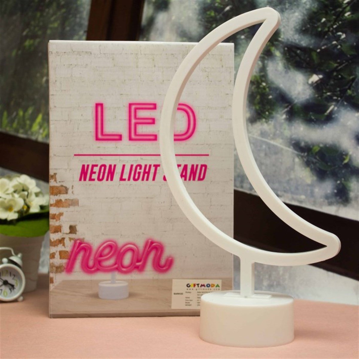 Ay Tasarımlı Neon Led Masa Ve Gece Lambası