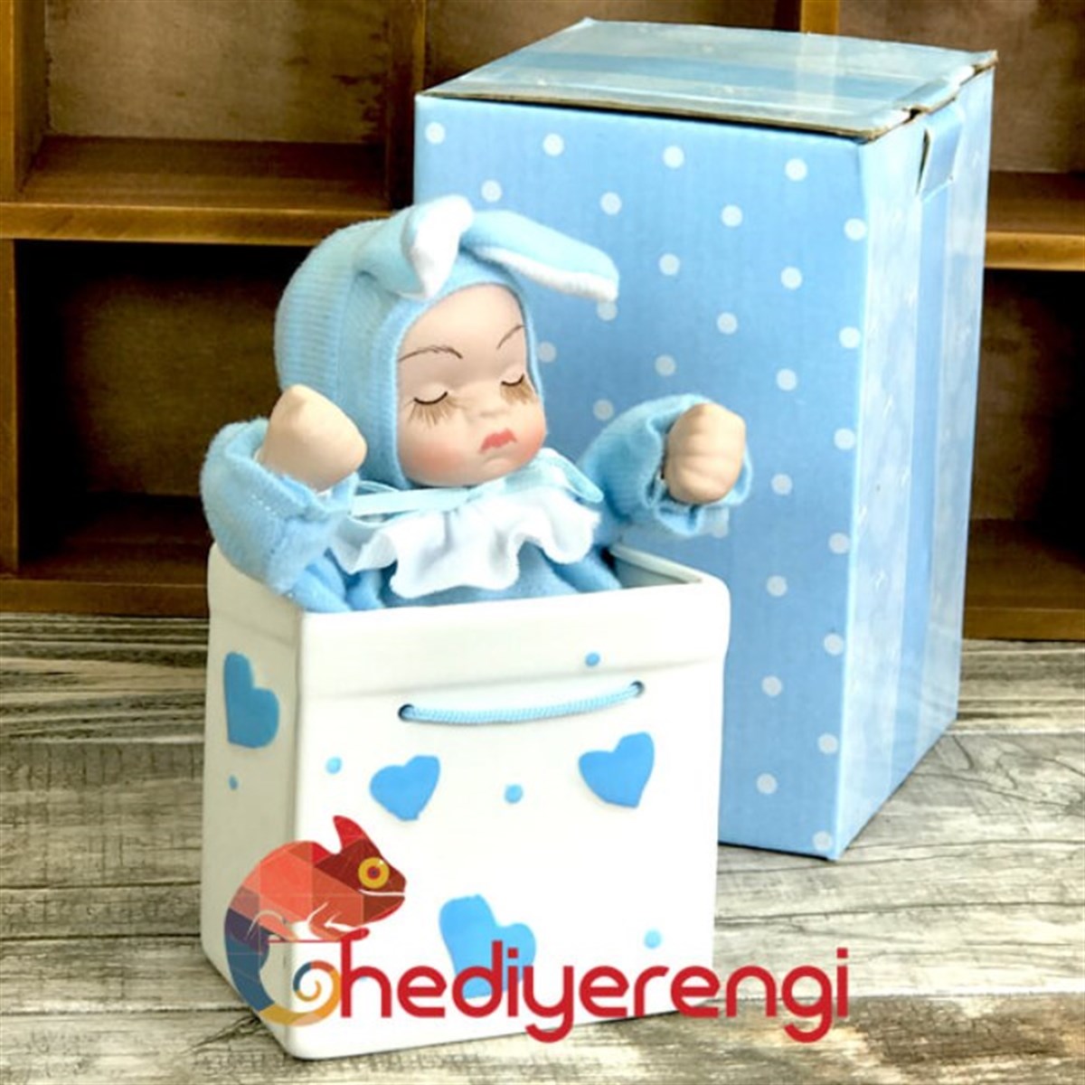 Bebek Hediyesi Gerçek Yüzlü Porselen Bebek Müzik Kutusu