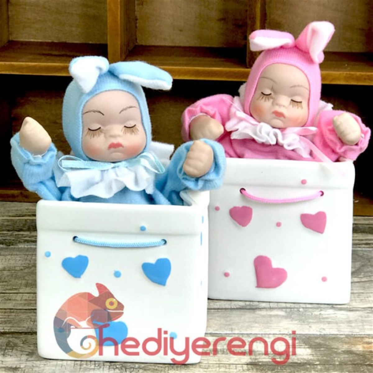 Bebek Hediyesi Gerçek Yüzlü Porselen Bebek Müzik Kutusu
