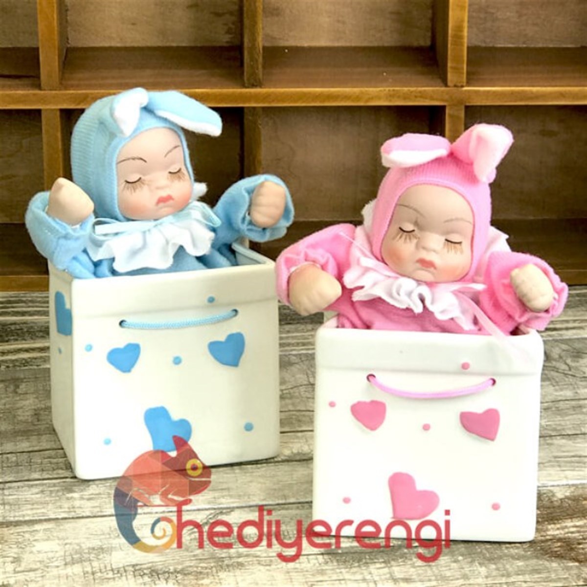 Bebek Hediyesi Gerçek Yüzlü Porselen Bebek Müzik Kutusu