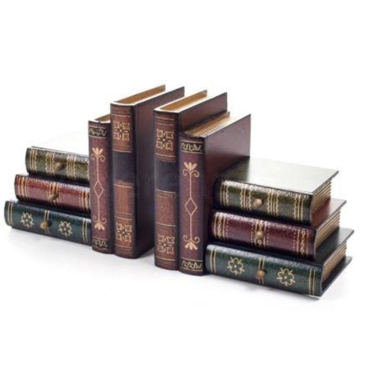 Çekmeceli Kitaplar Çift Taraflı Ahşap Kitap Tutucu