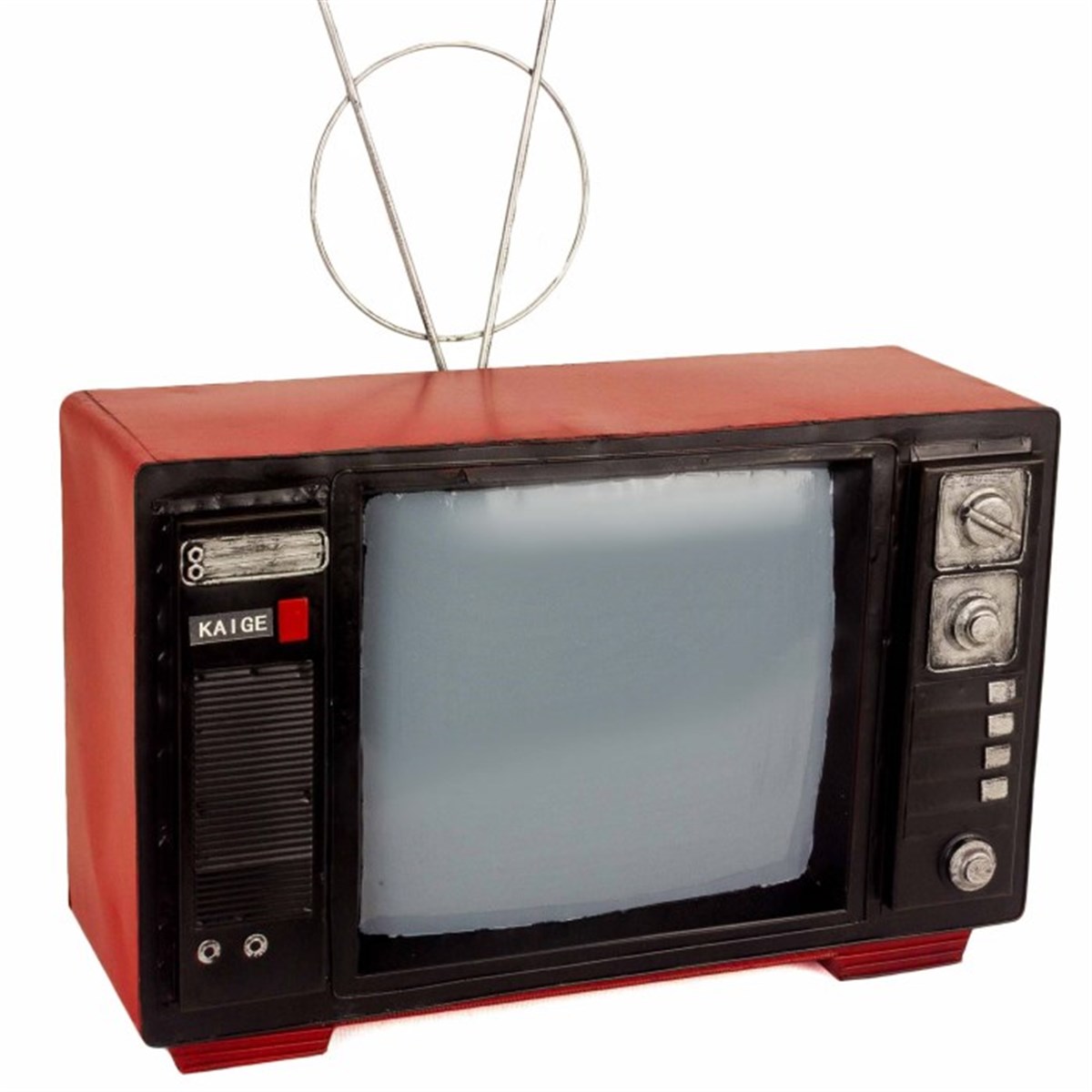 Dekoratif Metal Kırmızı Televizyon Dev Boyutlu