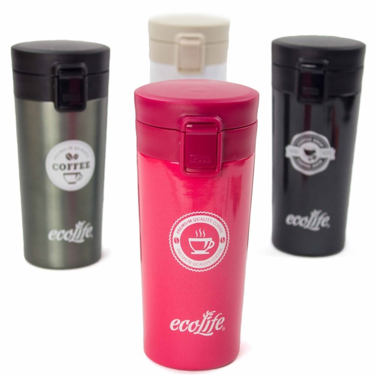 Ecolife Coffee Temalı Çelik Termos Bardak