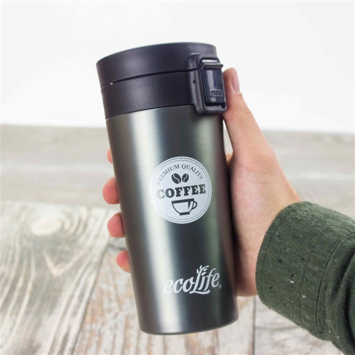 Ecolife Coffee Temalı Çelik Termos Bardak