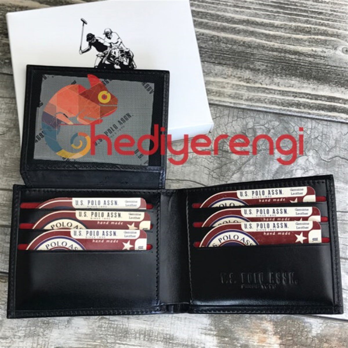Erkeğe Hediye U.S. Polo Assn. İsme Özel Deri Cüzdan Seti