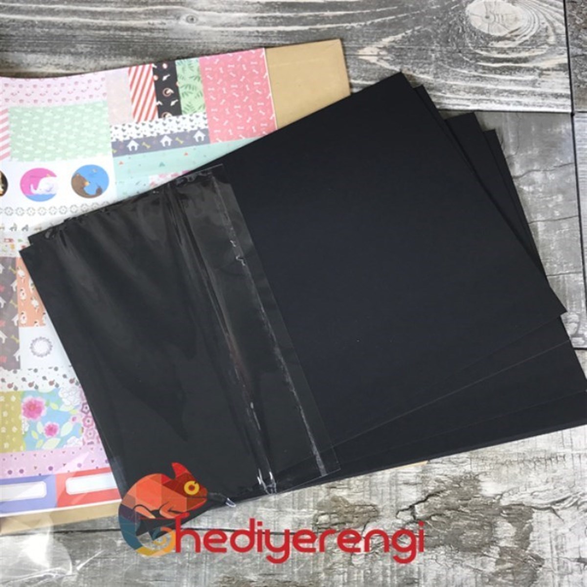 Ev Temalı Ahşap Kapaklı Kendin Yap Albüm Defter