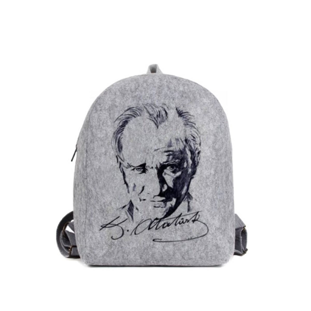 Gri Keçe Sırt Çantası - Atatürk