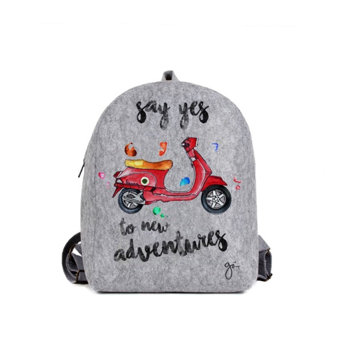 Gri Keçe Sırt Çantası - Vespa