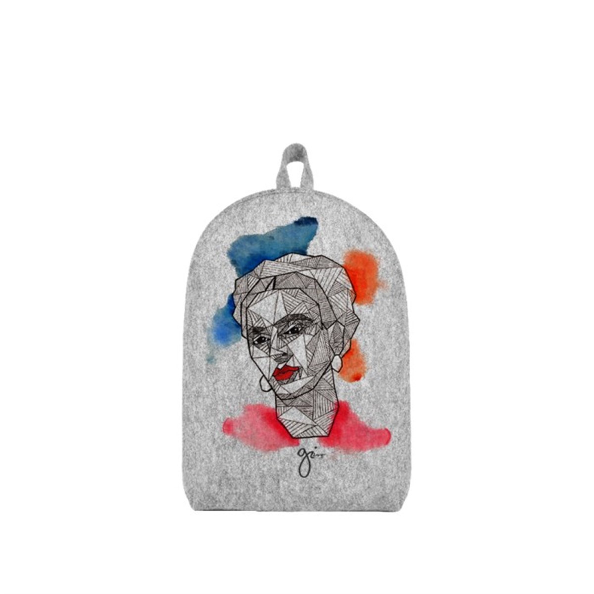 Gri Keçe Sırt Çantası Küçük Boy - Frida