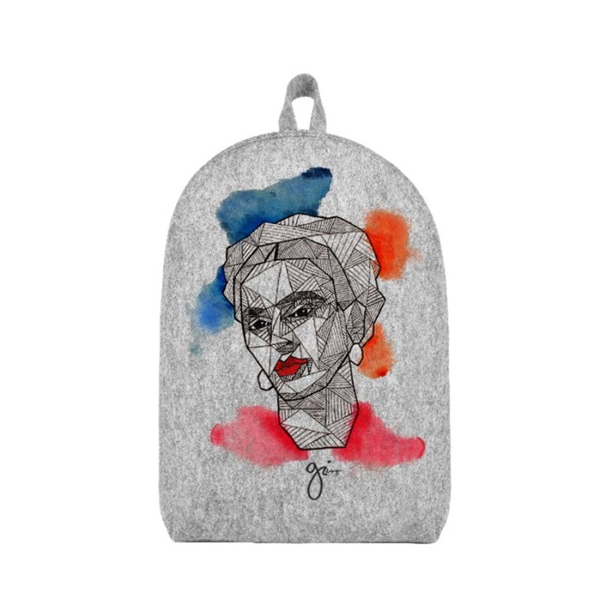 Gri Keçe Sırt Çantası Küçük Boy - Frida