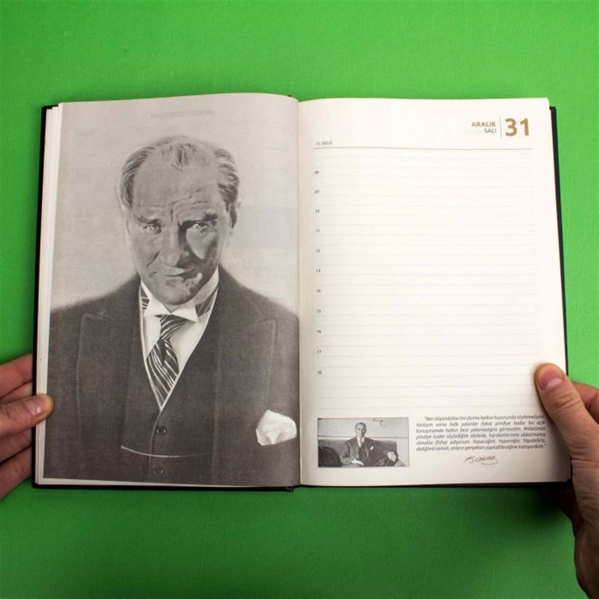 İsme Özel 2020 Büyük Boy K. Atatürk Temalı Ajanda ve Tükenmez Kalem Seti​