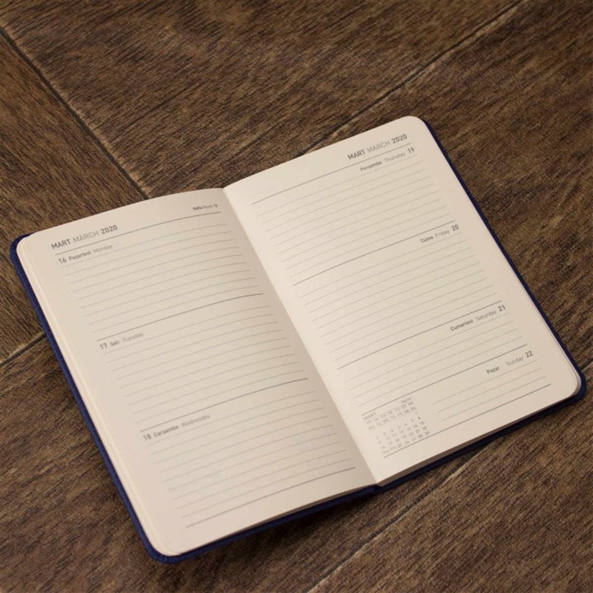 İsme Özel 2020 Termo Deri Haftalıklı Cep Ajandası​ ve Kalem Seti​ M2