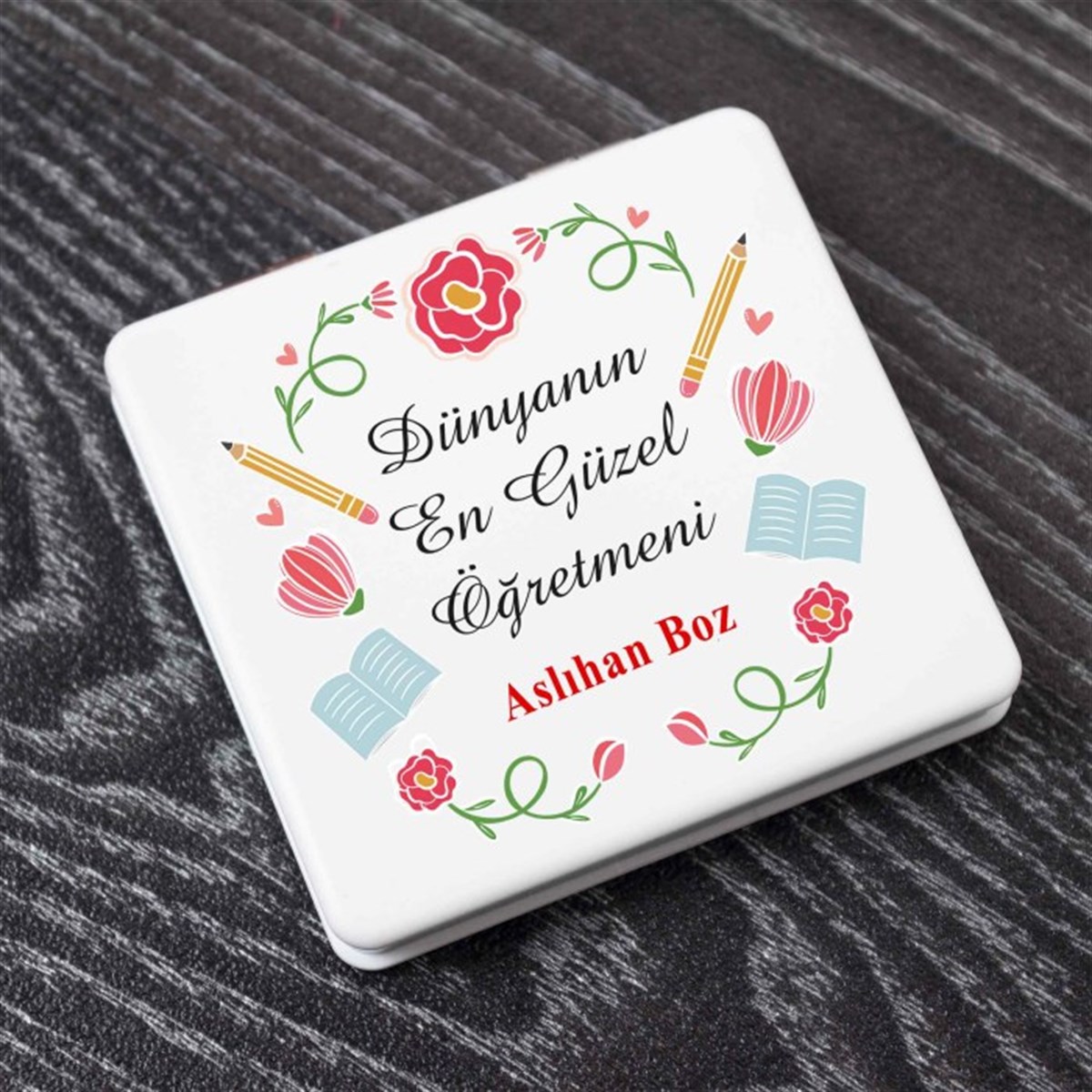 İsme Özel Ayna ve Kupa Bardak Seti - En Güzel Öğretmen​