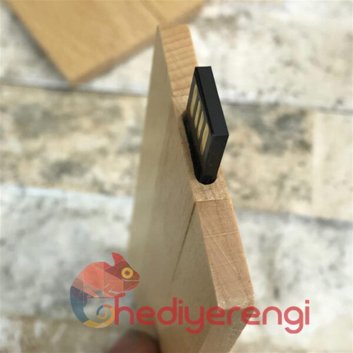 İsme Özel Bambu Kart Tasarımlı Usb Bellek 8 Gb