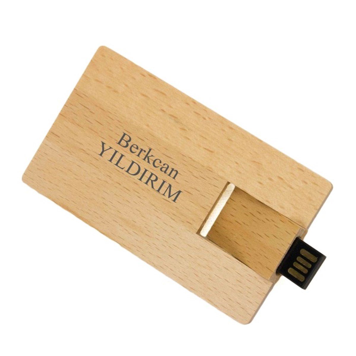 İsme Özel Bambu Kart Tasarımlı Usb Bellek 8 Gb