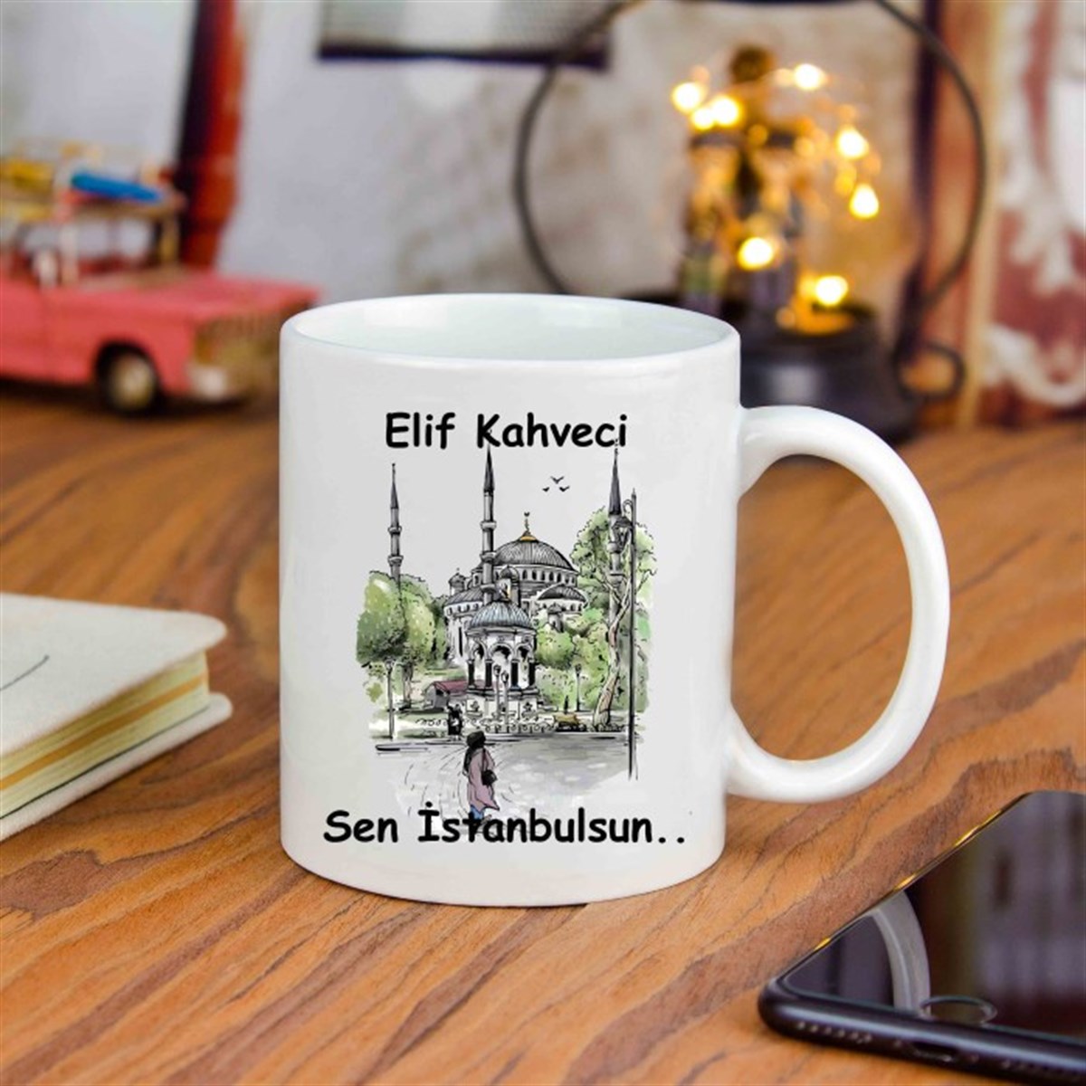 İsme Özel Cami Temalı Sen İstanbulsun Kupa Bardak