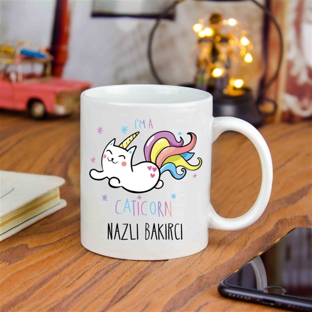 İsme Özel Caticorn Temalı Kupa Bardak M2
