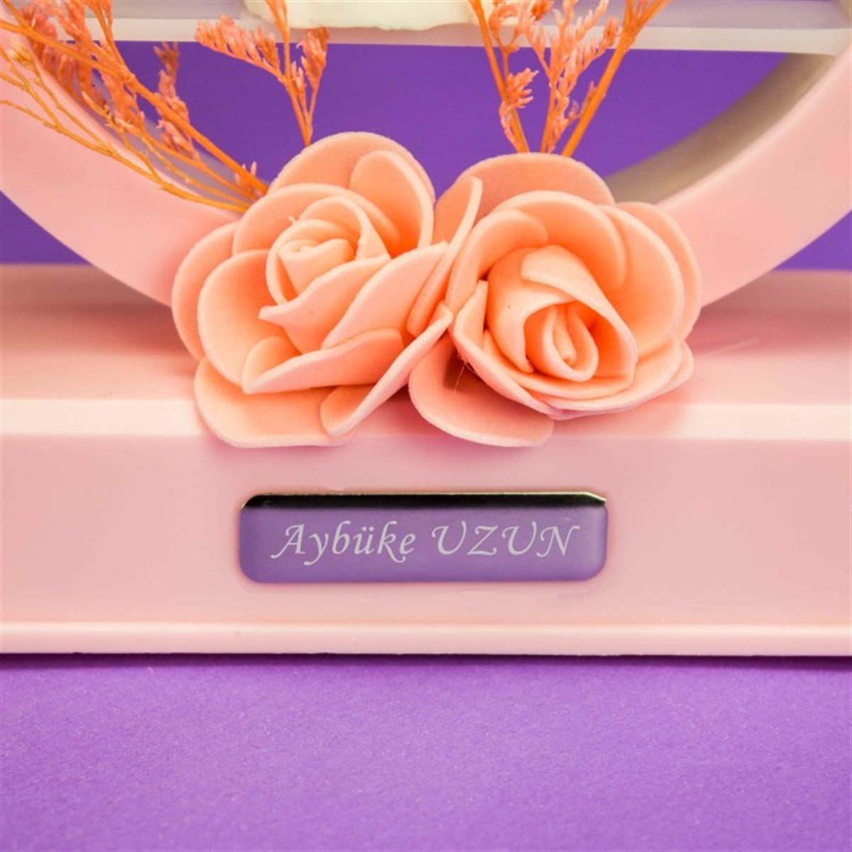 İsme Özel Çemberli Unicorn Temalı Müzikli Işıklı Biblo