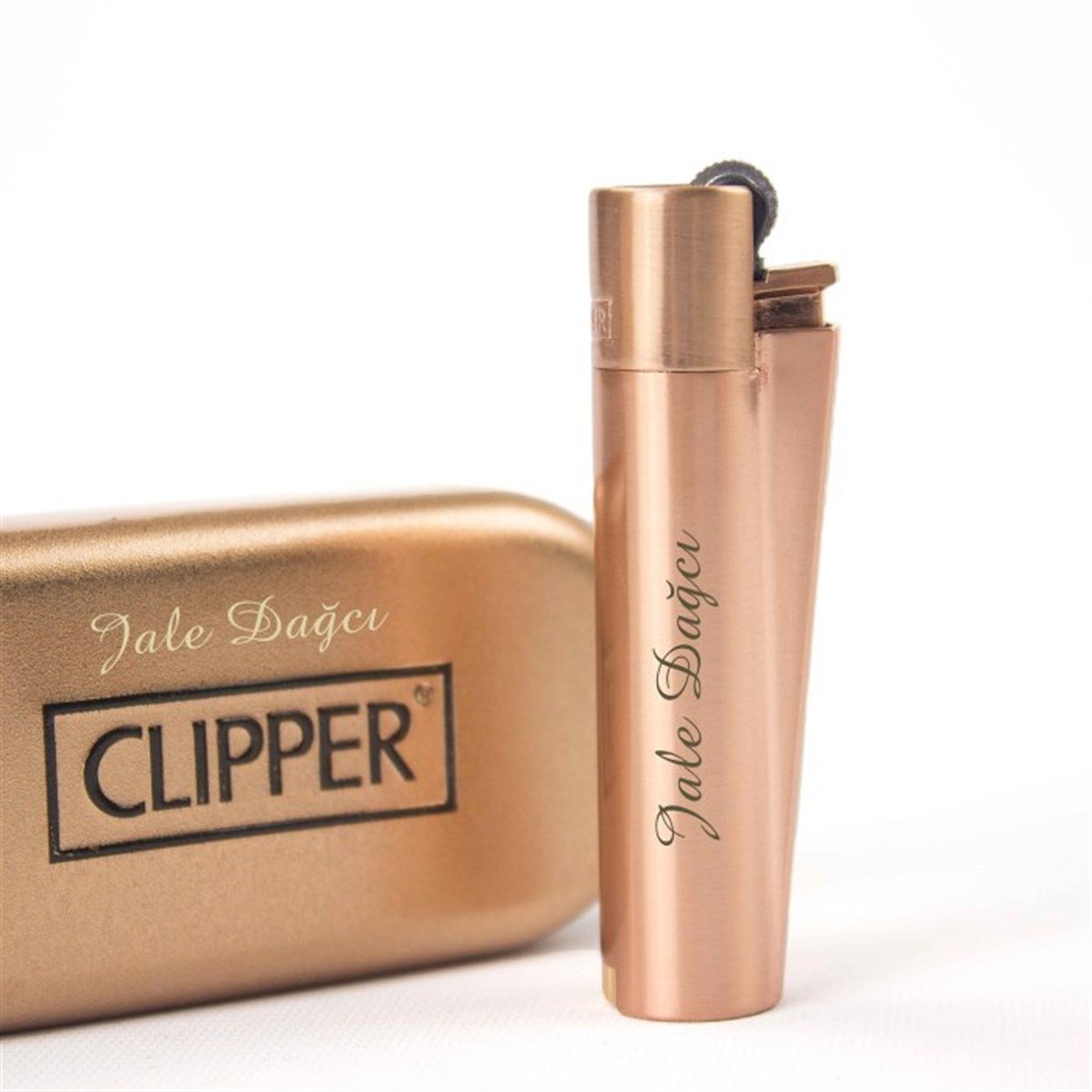 İsme Özel Clipper Marka Metal Çakmak Rose