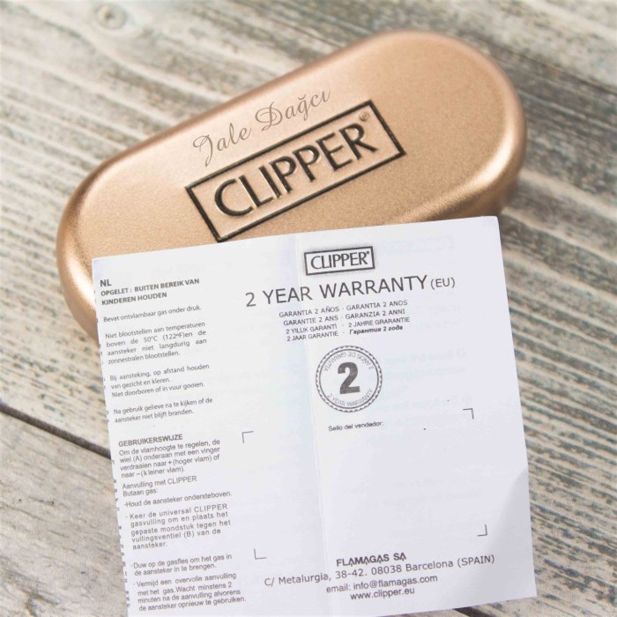 İsme Özel Clipper Marka Metal Çakmak Rose