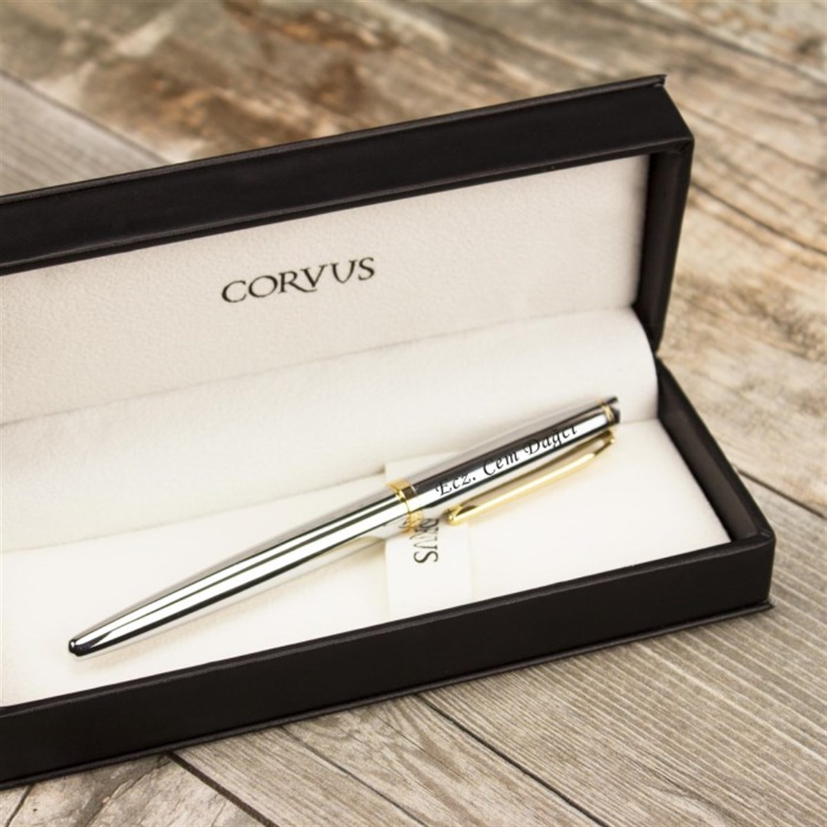 İsme Özel Corvus Marka Silver Görünümlü Metal Roller Kalem 
