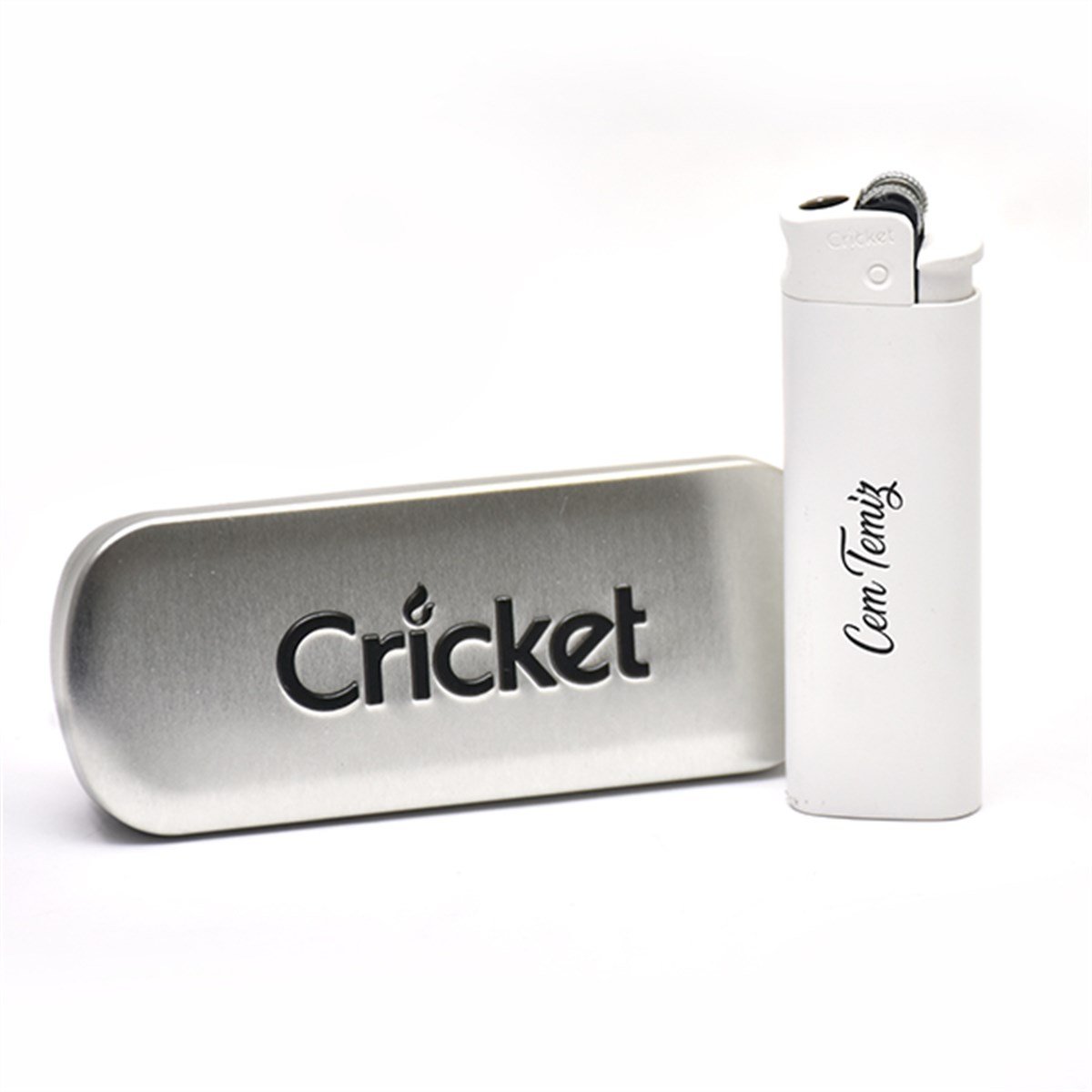 İsme Özel Cricket Marka Pürmüz Alevli Metal Çakmak - Renk Seçenekli