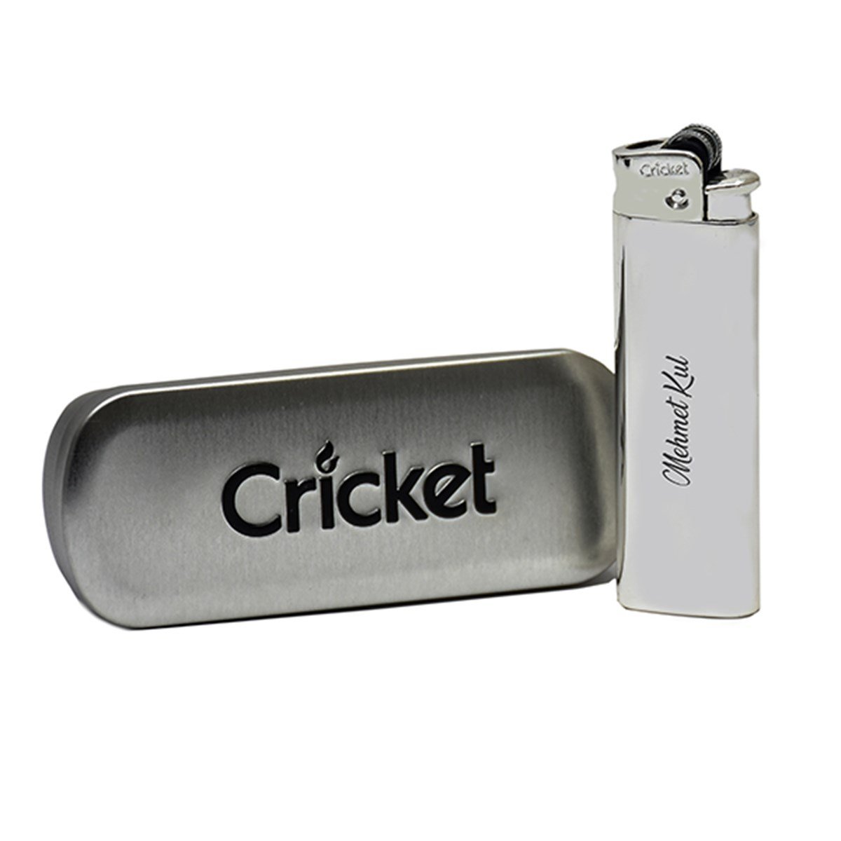 İsme Özel Cricket Marka Pürmüz Alevli Metal Çakmak - Renk Seçenekli