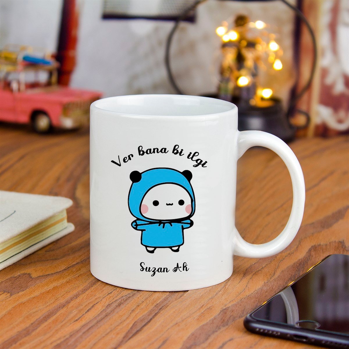 İsme Özel Cute Bear Temalı Kupa Bardak