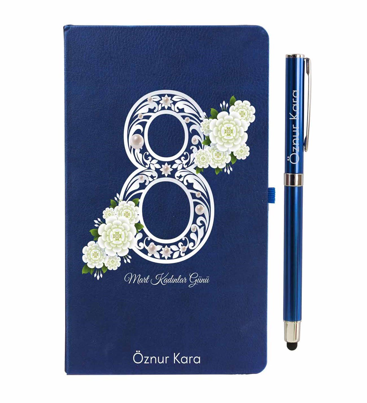 İsme Özel Defter Kalem Seti - 8 Mart İnci Temalı
