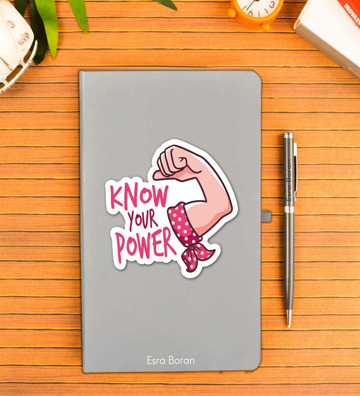 İsme Özel Defter Kalem Seti - Know Your Power Temalı