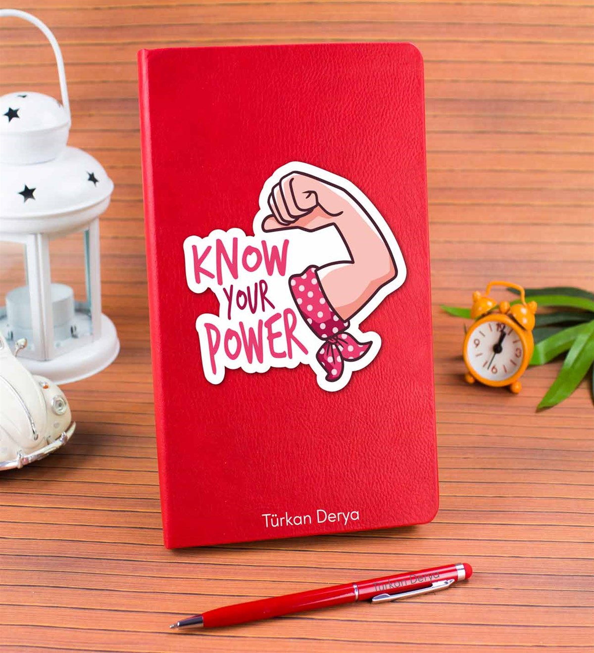 İsme Özel Defter Kalem Seti - Know Your Power Temalı