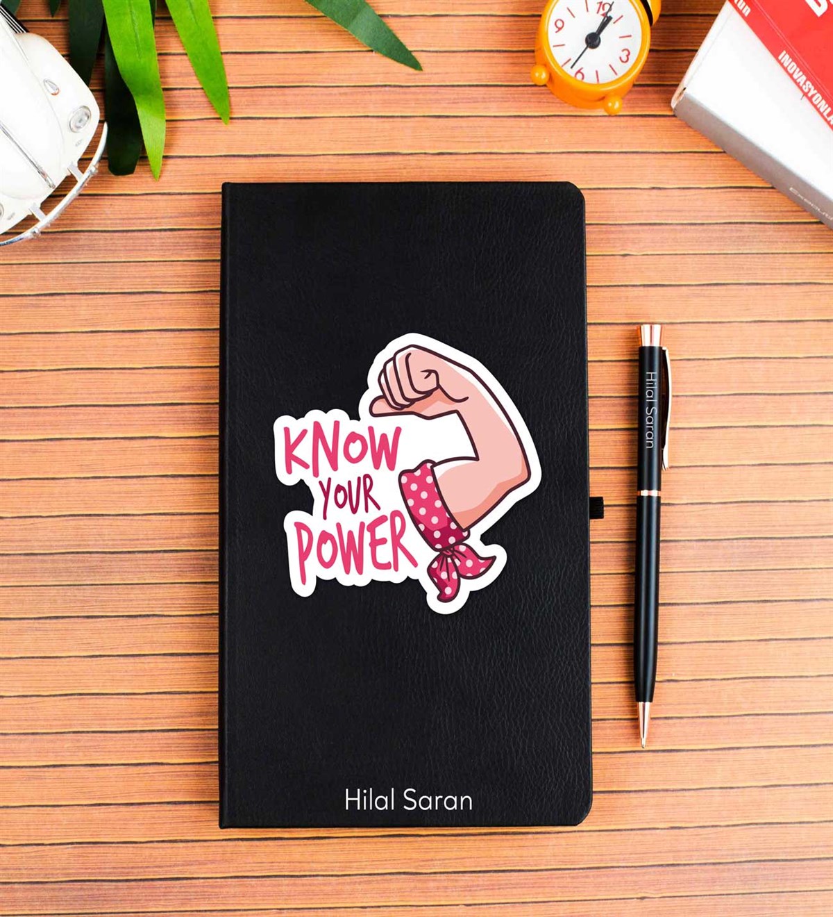 İsme Özel Defter Kalem Seti - Know Your Power Temalı