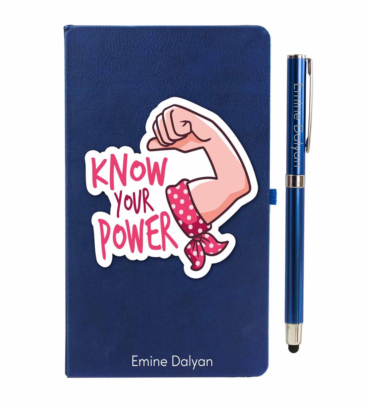 İsme Özel Defter Kalem Seti - Know Your Power Temalı