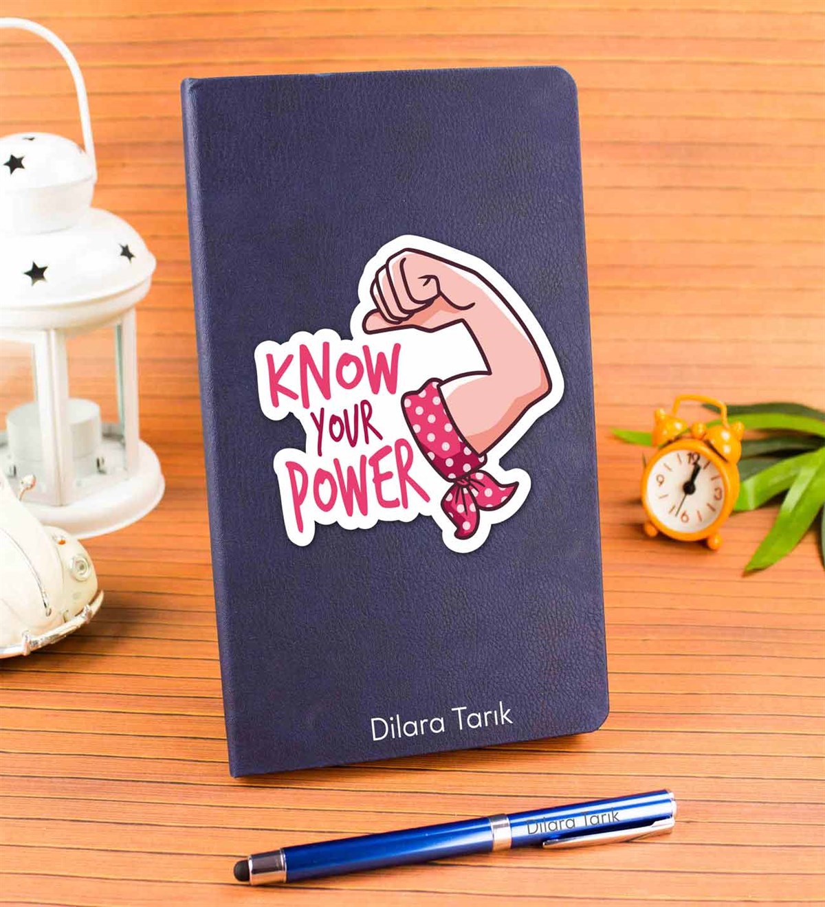 İsme Özel Defter Kalem Seti - Know Your Power Temalı