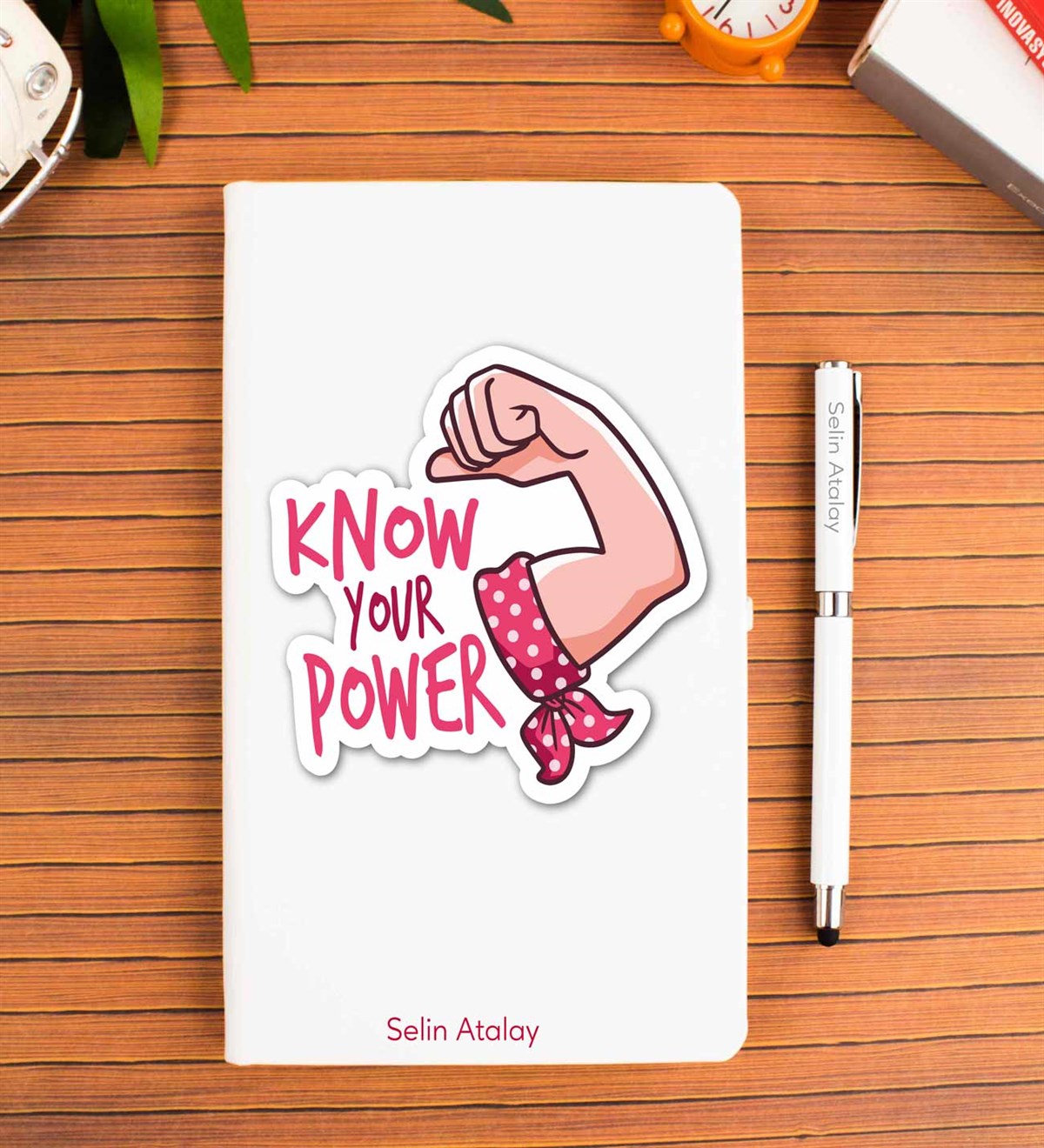 İsme Özel Defter Kalem Seti - Know Your Power Temalı