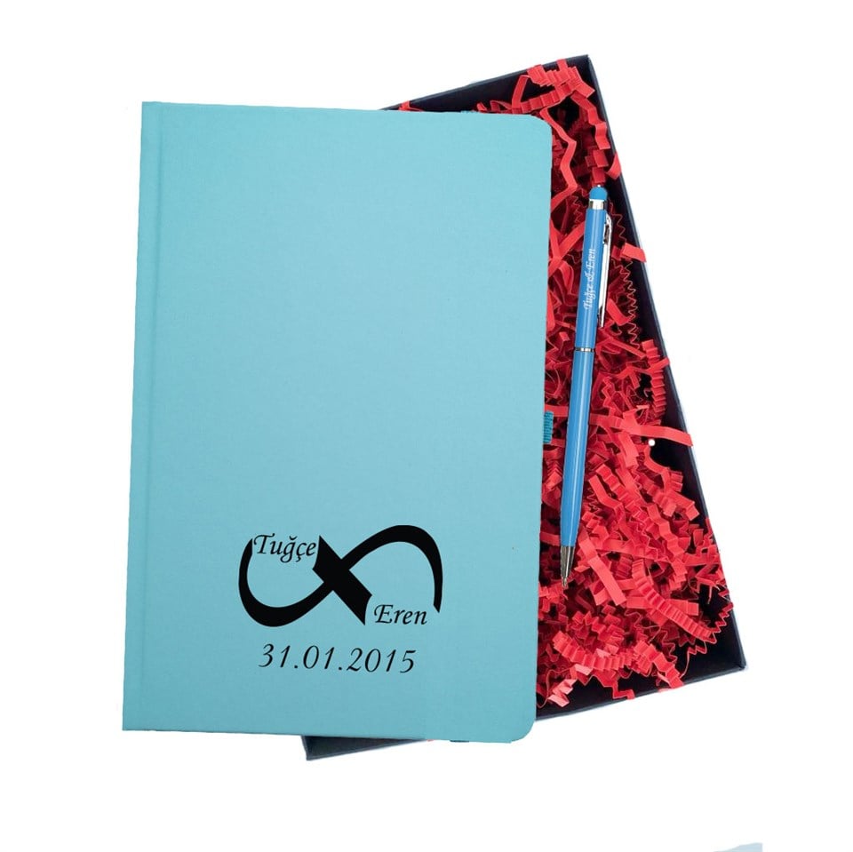 İsme Özel Defter Kalem Seti Hediye Kutusu - Sonsuzluk