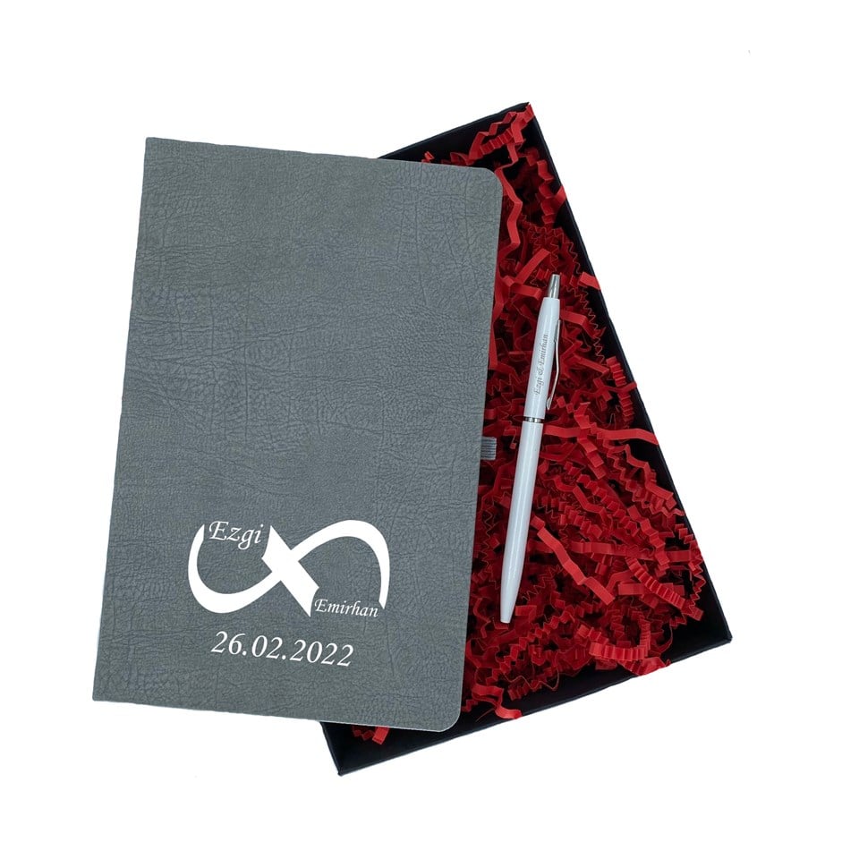 İsme Özel Defter Kalem Seti Hediye Kutusu - Sonsuzluk