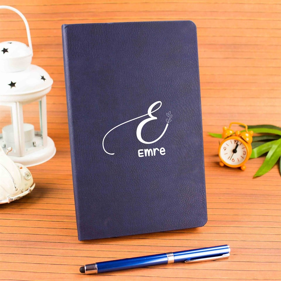 İsme Özel Defter Kalem Seti Hediye Kutusu - El Yazısı Harf Tasarımlı