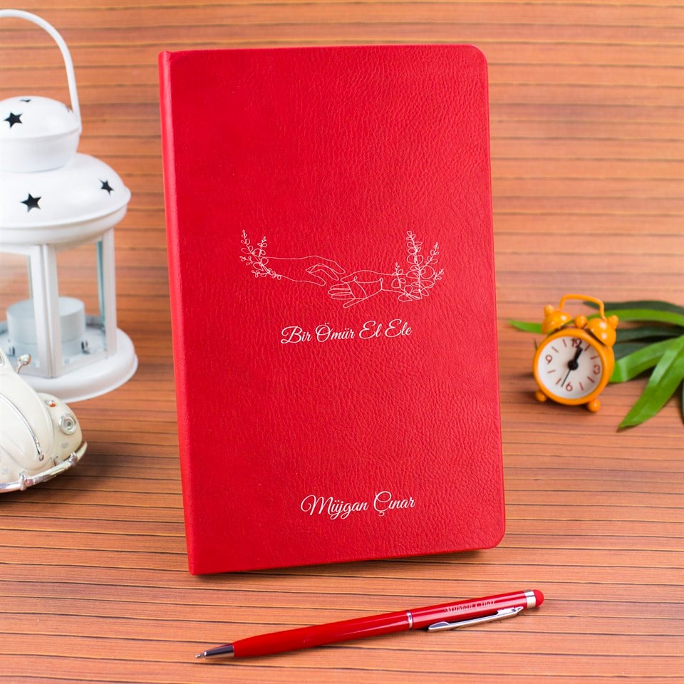 İsme Özel Defter Kalem Seti Hediye Kutusu - Bir Ömür El Ele