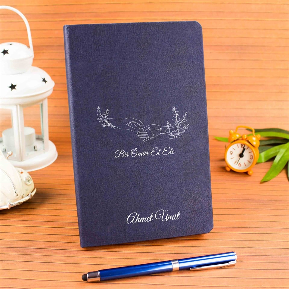 İsme Özel Defter Kalem Seti Hediye Kutusu - Bir Ömür El Ele
