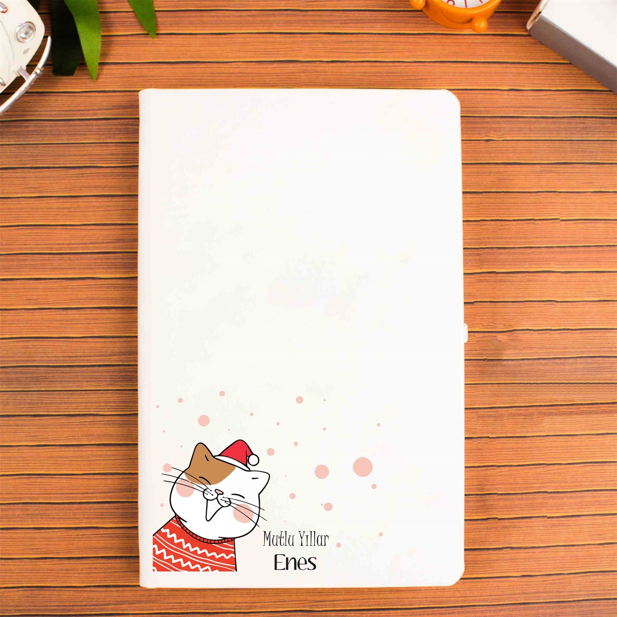 İsme Özel Defter Kupa Bardak Seti - Kedi Temalı