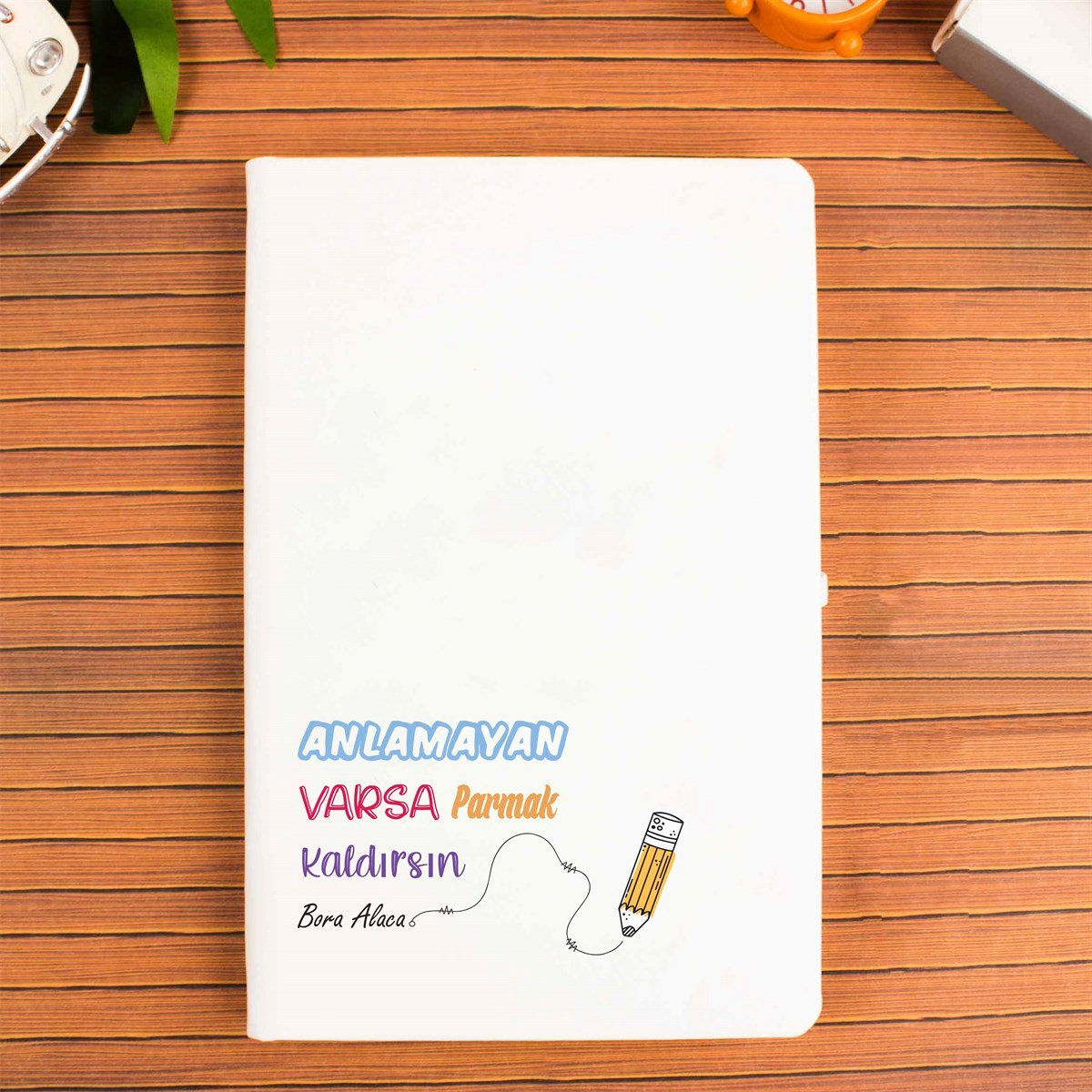 İsme Özel Defter Kupa Bardak Seti-Anlamayan Varsa Parmak Kaldırsın