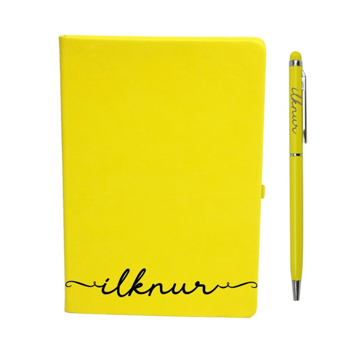 İsme Özel Defter Kupa Bardak ve Kalem Seti - El Yazısı İsimli