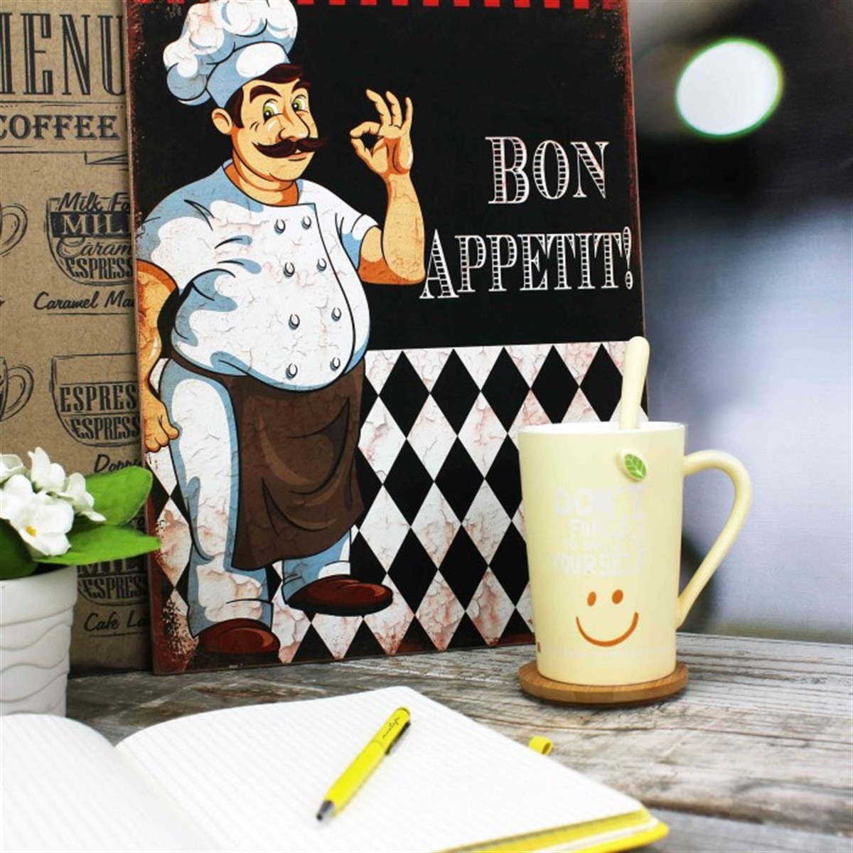 İsme Özel Defter Kupa Bardak ve Kalem Seti - El Yazısı İsimli