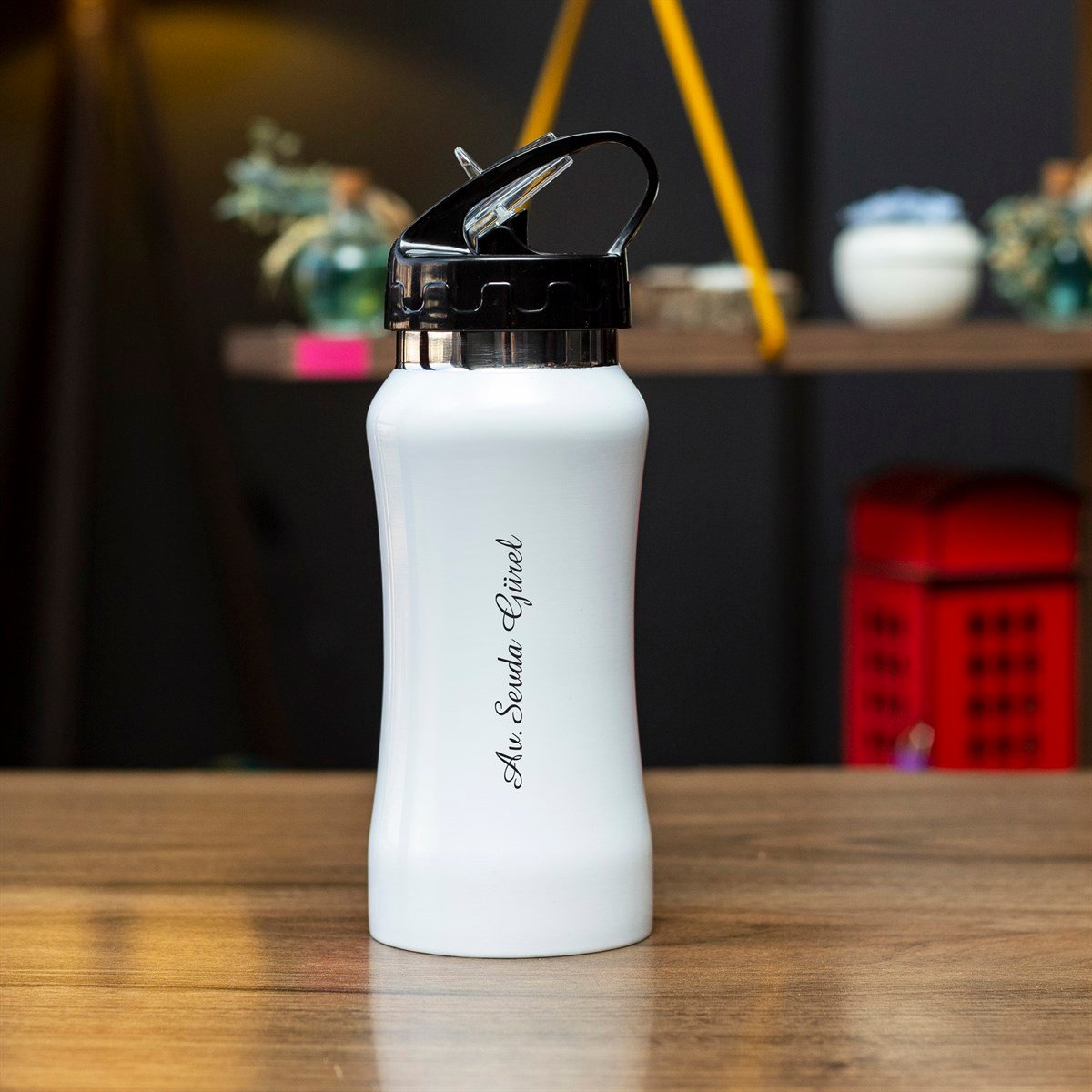 İsme Özel Defter Matara ve Kalem Lüx Hediye Seti 500 ml - Desen2