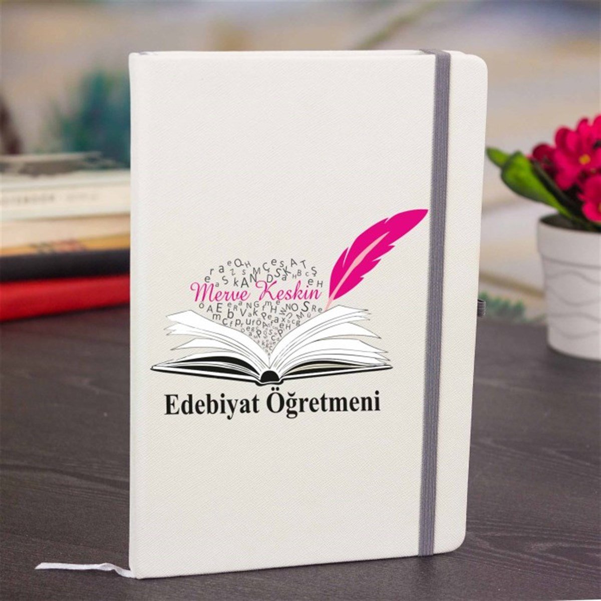 İsme Özel Defter ve Kupa Bardak Seti - Edebiyat Öğretmen​