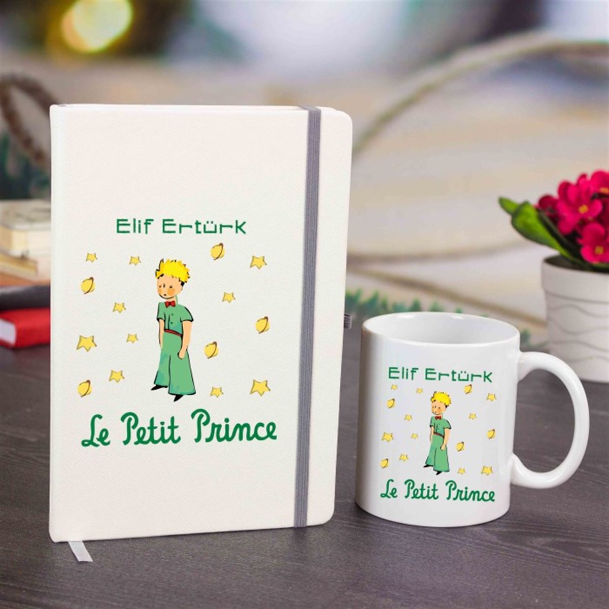 İsme Özel Defter ve Kupa Bardak Seti - Küçük Prens
