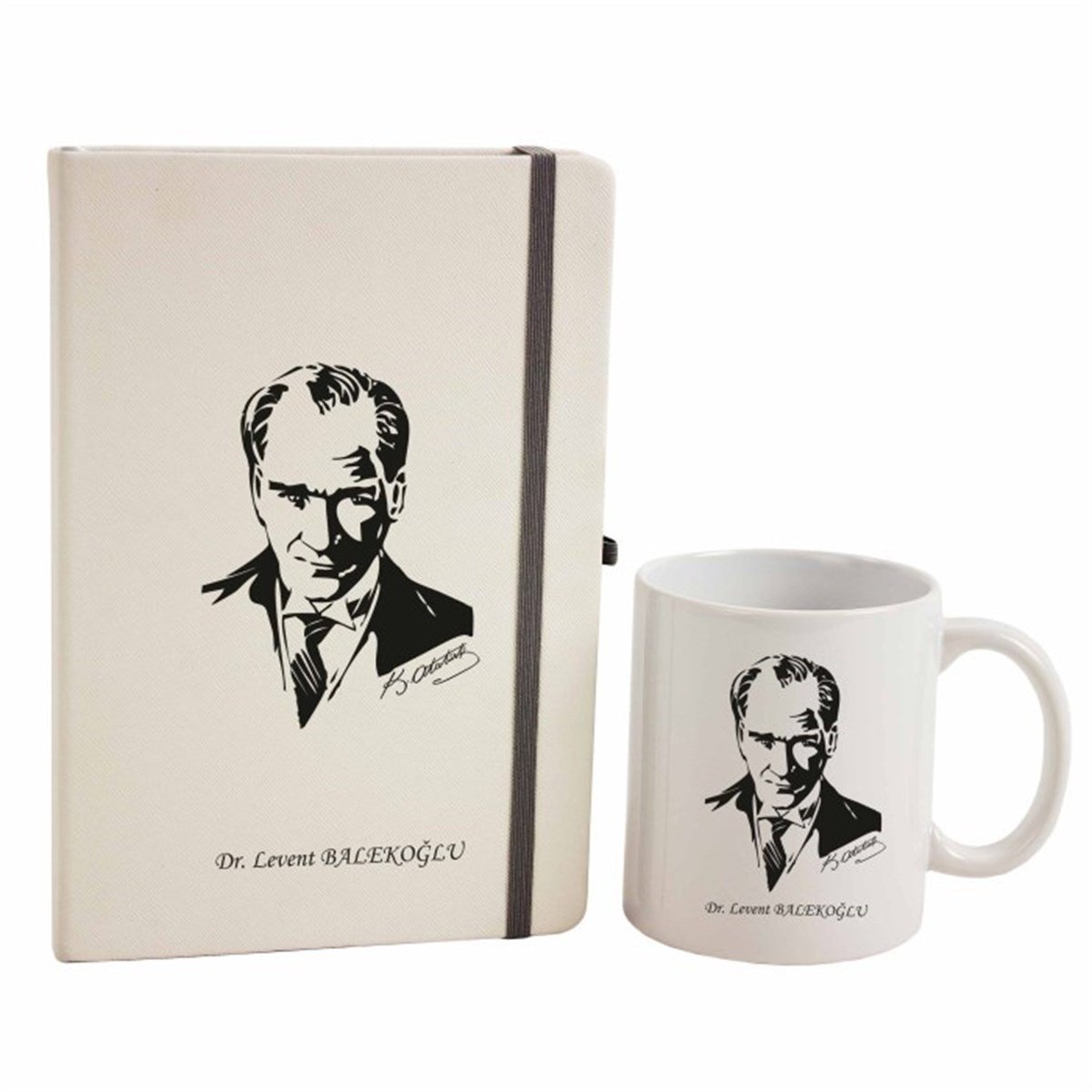 İsme Özel Defter ve Kupa Bardak Seti - K. Atatürk